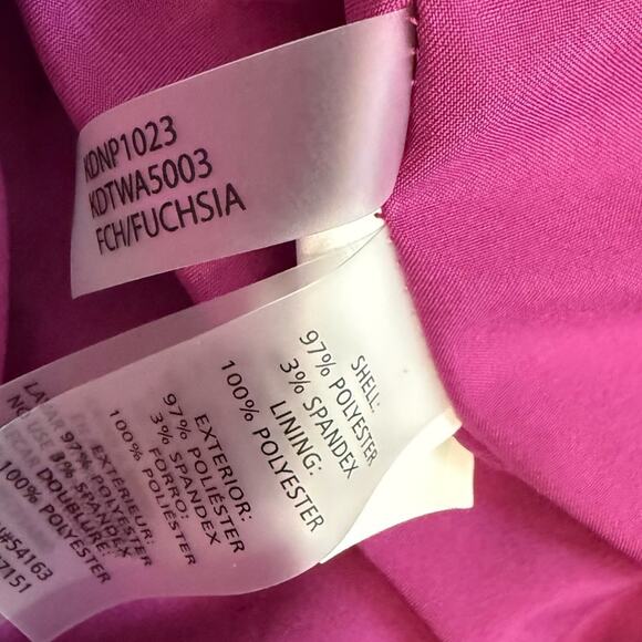 Kensie Women's Ruffled Tie-Waist Faux-Wrap Dress Fuchsia Sz 10 NWT - Picture 8 of 9